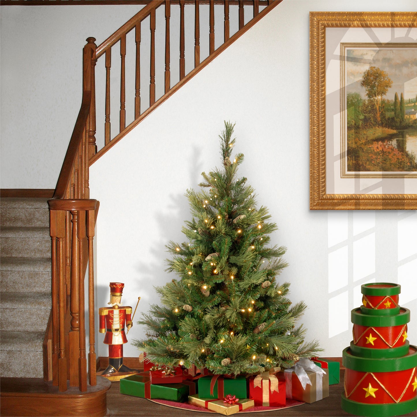 4.5 ft. Pre-Lit Carolina Pine Tree with Clear Lights