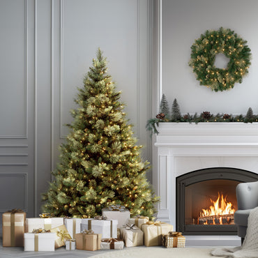 6.5 ft. Pre-Lit Carolina Pine Tree with Clear Lights