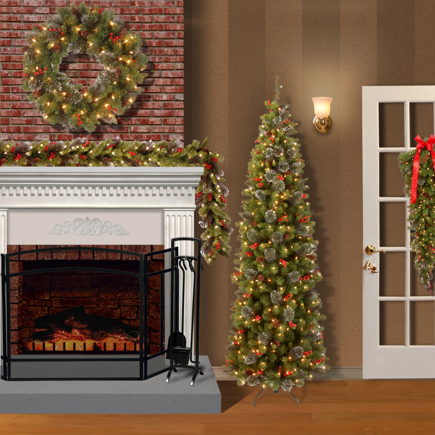 9 ft. Pre-Lit Crestwood Spruce Garland with LED Lights