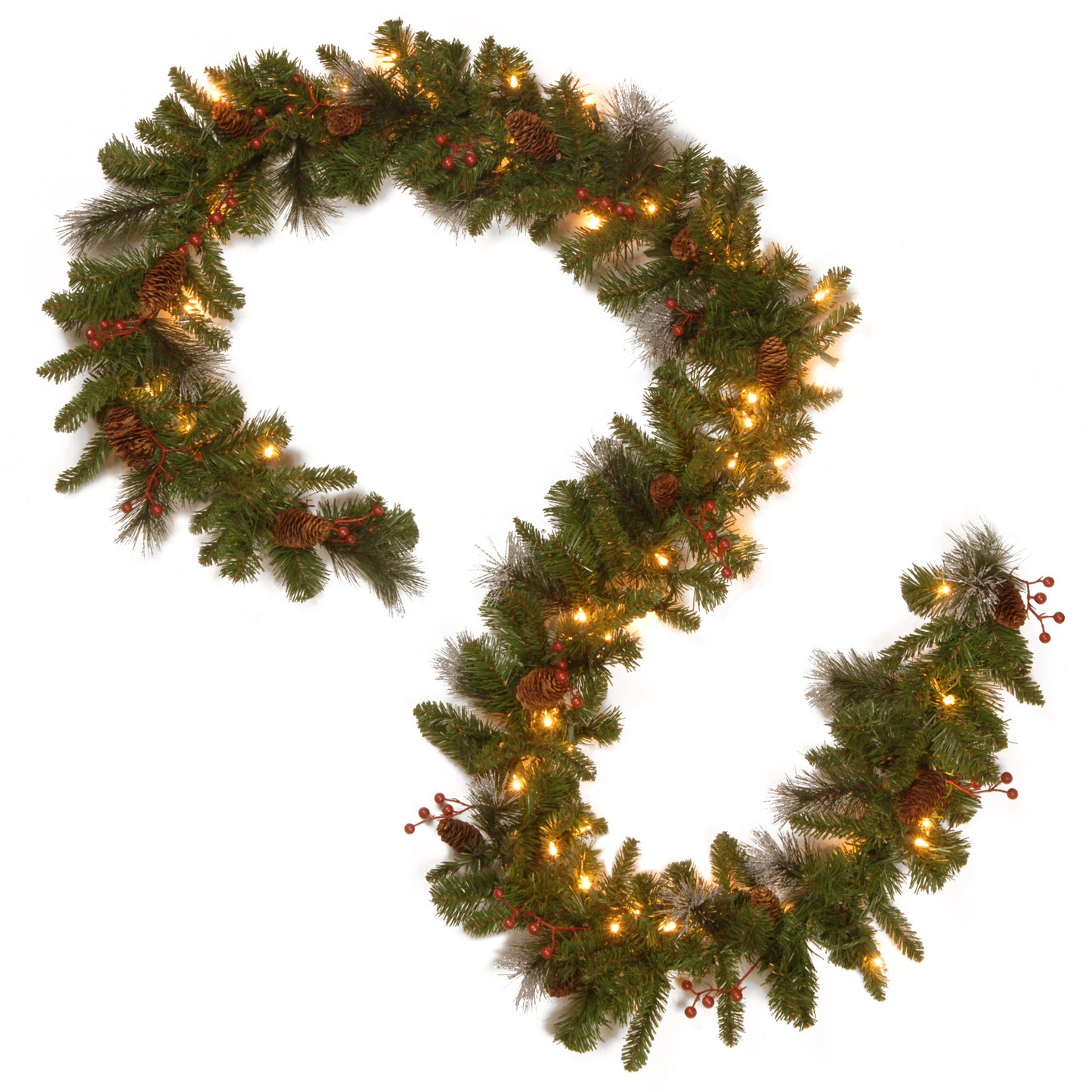 9 ft. Pre-Lit Crestwood Spruce Garland with LED Lights