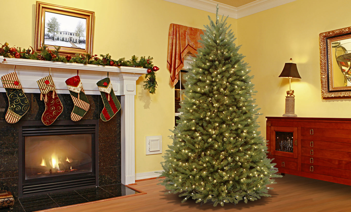 7.5 ft. Pre-Lit Dunhill Fir Tree with PowerConnect Dual Color LED Lights