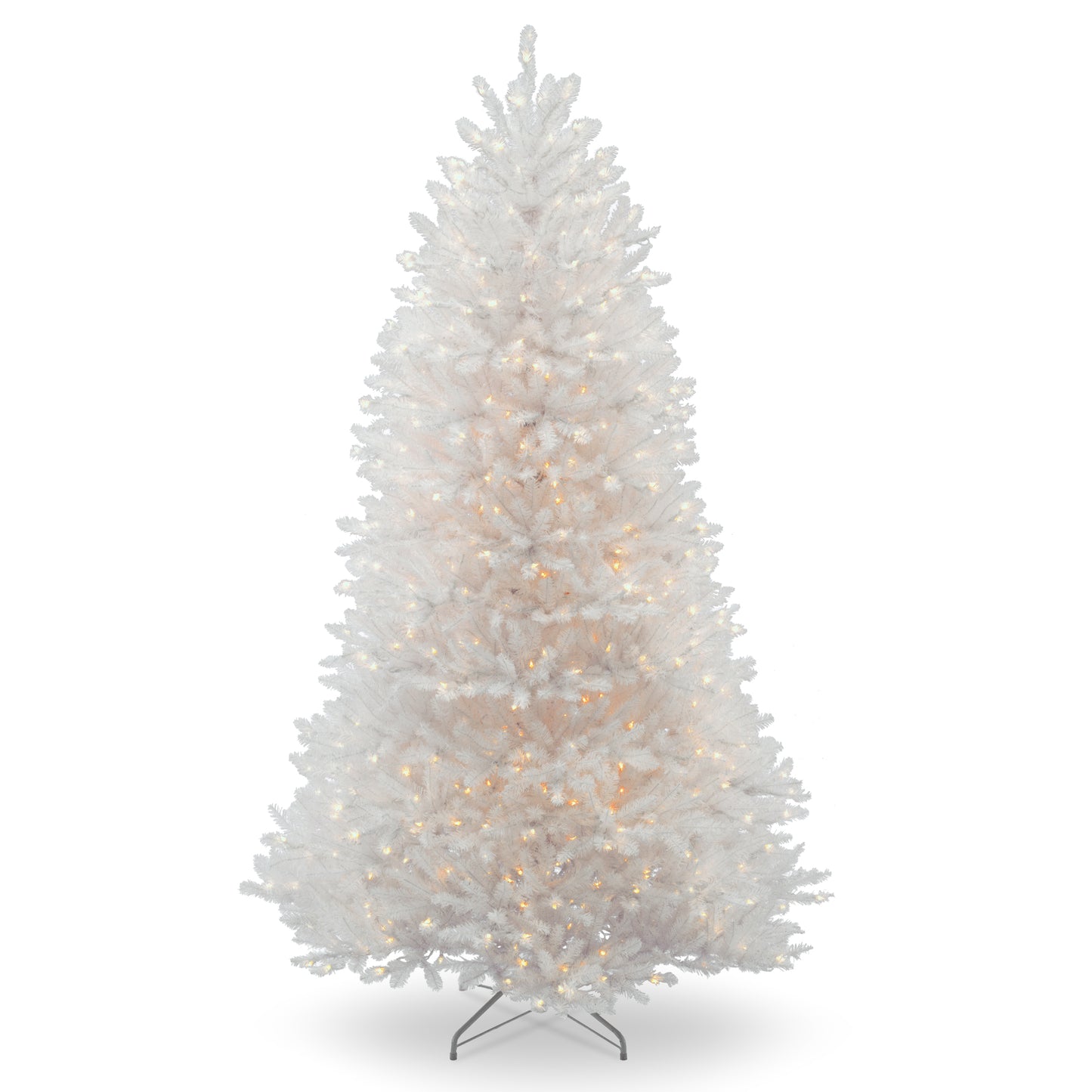 7 ft. Pre-Lit Dunhill Fir White Tree with Clear Lights