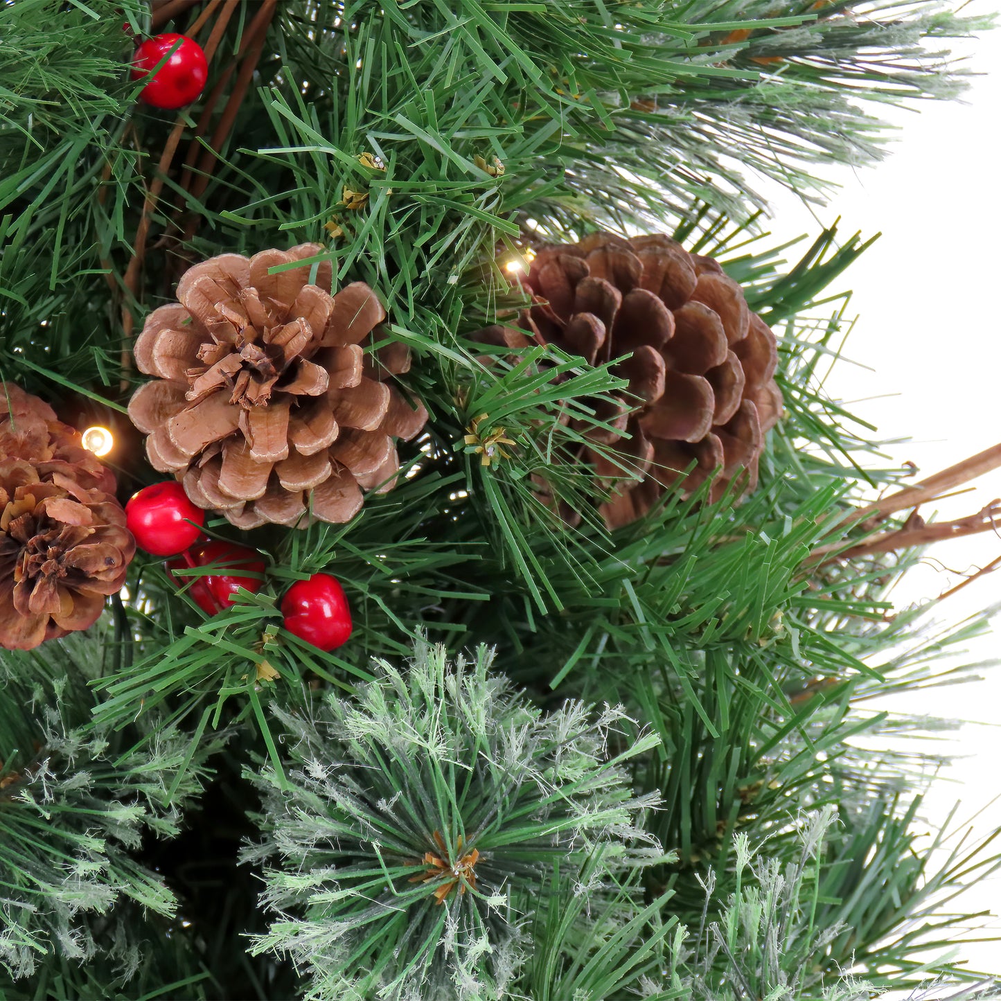 2 ft. Pre-Lit Glistening Pine Tree with Warm White LED Lights