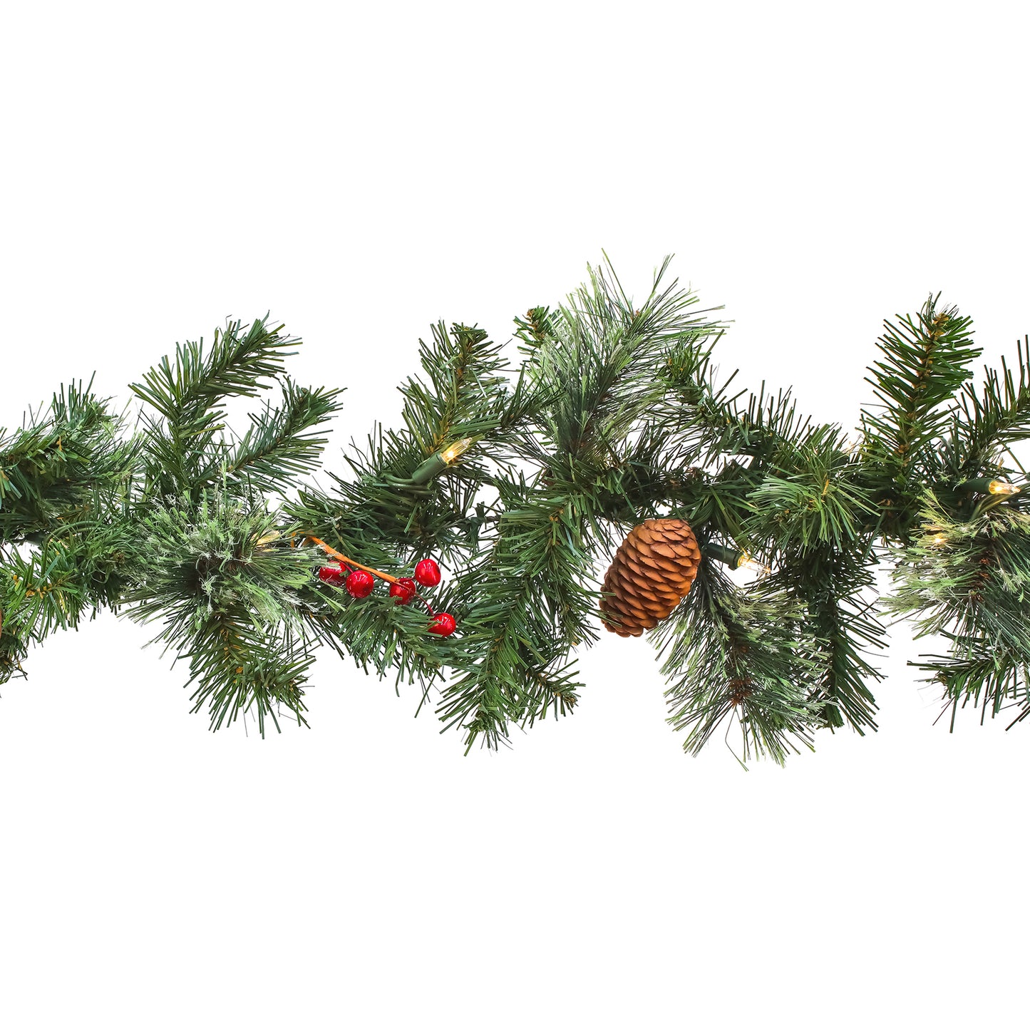 9 ft. Pre-Lit Glistening Pine Garland with Clear Lights