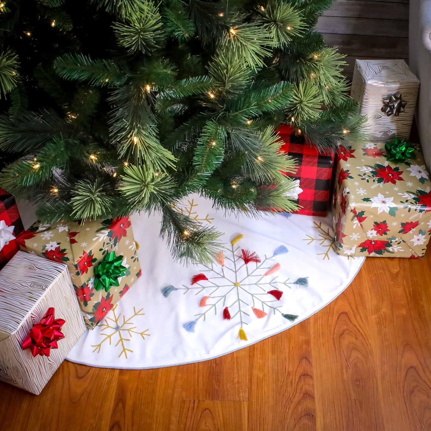 54 in. HGTV Home Collection Embroidered Boho Tree Skirt