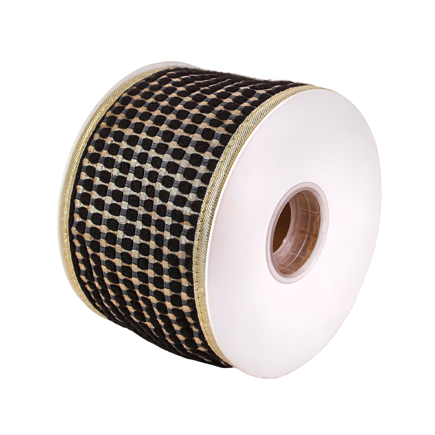 3 in. HGTV Home Collection Carmel Jacquard Double-Sided Ribbon, Black