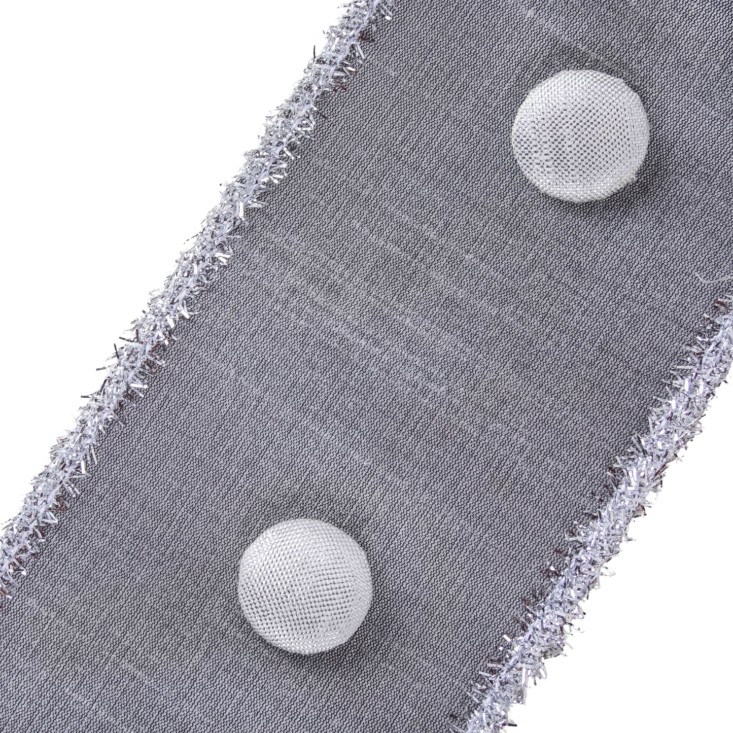 3 in. HGTV Home Collection Dupioni Button Ribbon, Silver