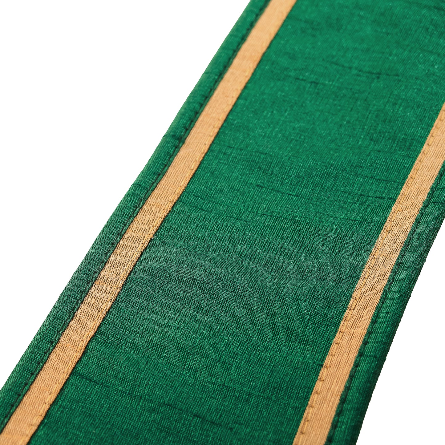 3 in. HGTV Home Collection Dupioni Double-Sided Ribbon, Green & Gold