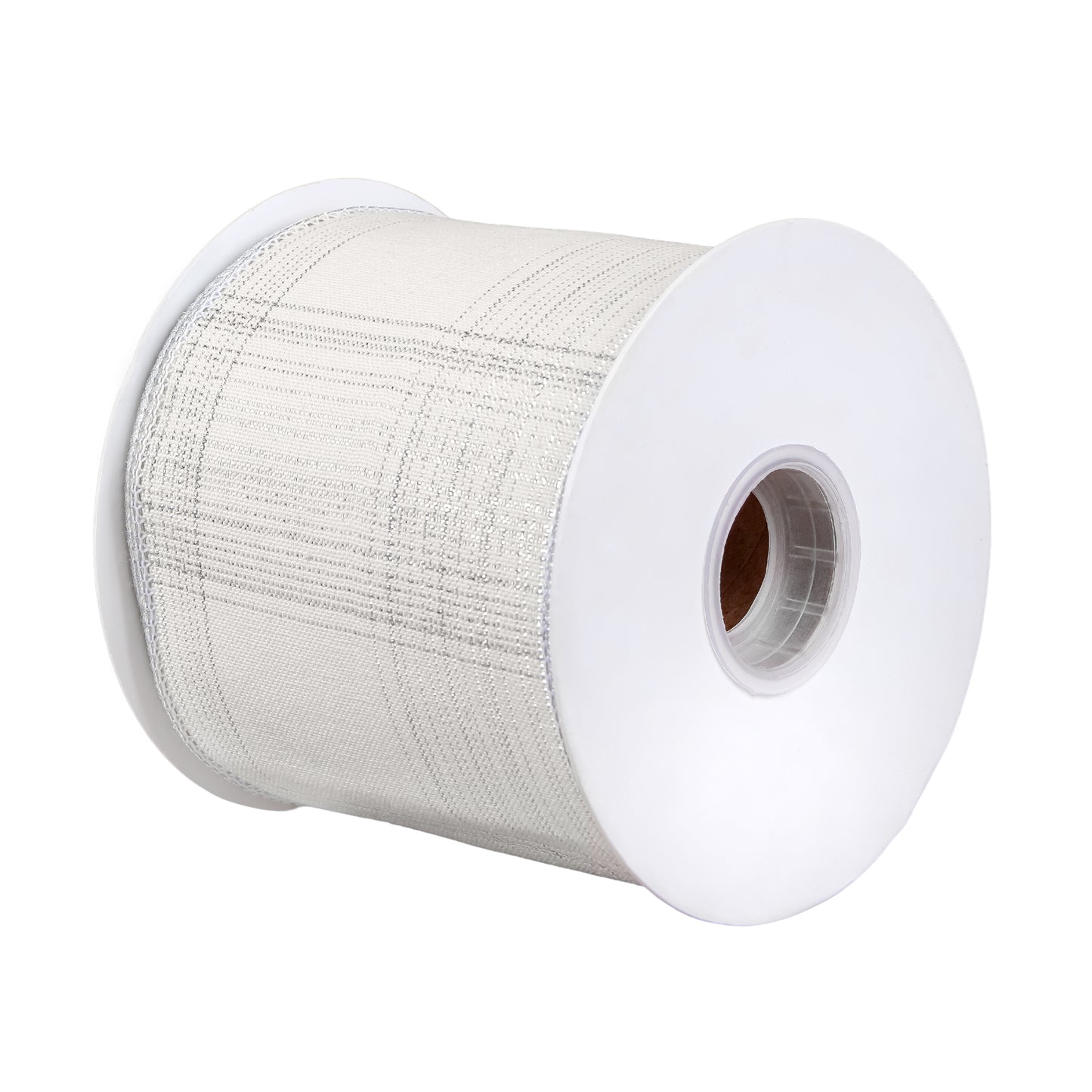 3 in. HGTV Home Collection Double-Fused Silver Plaid Ribbon