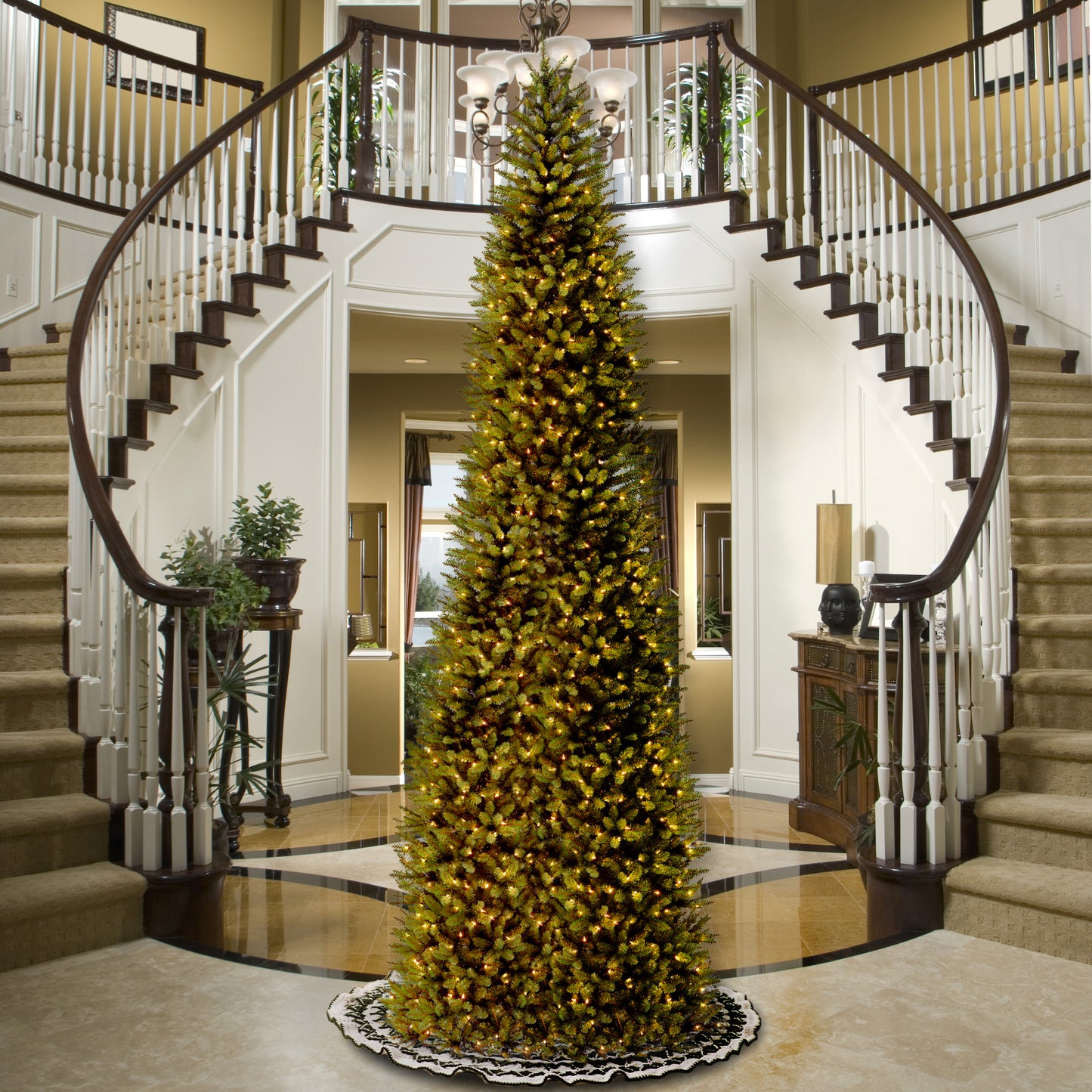 14 ft. Pre-Lit Kingswood Fir Pencil Tree with Clear Lights