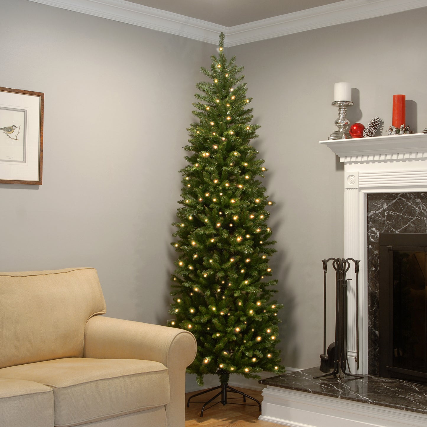 7.5 ft. Pre-Lit Kingswood Fir Pencil Tree with Clear Lights