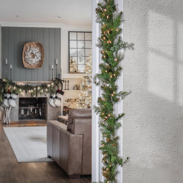 9 ft. Pre-Lit North Conway Garland with LED Lights