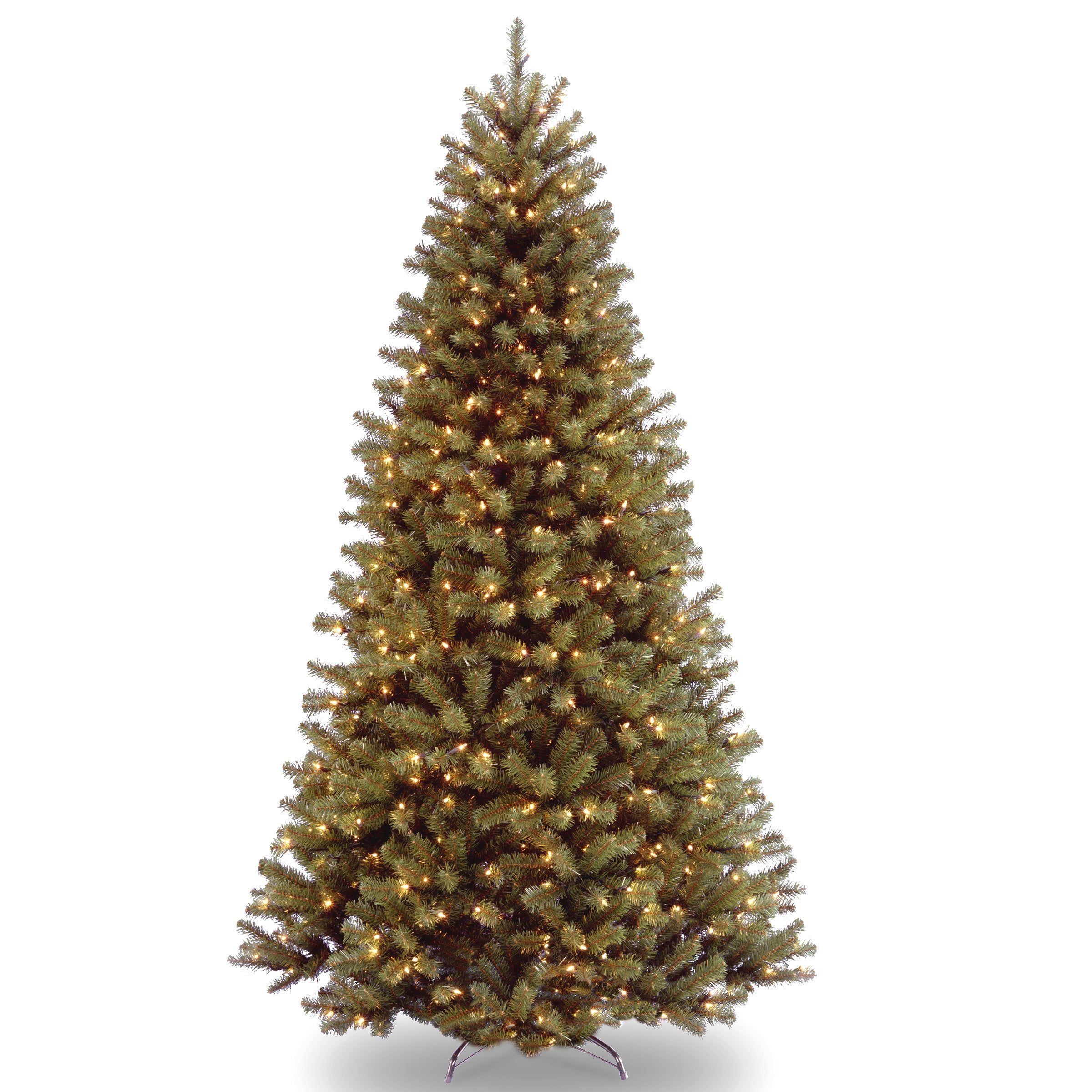 Pre-Lit Artificial Full Christmas Tree, Green, North Valley Spruce, White Lights, Includes Stand, 6.5 Feet