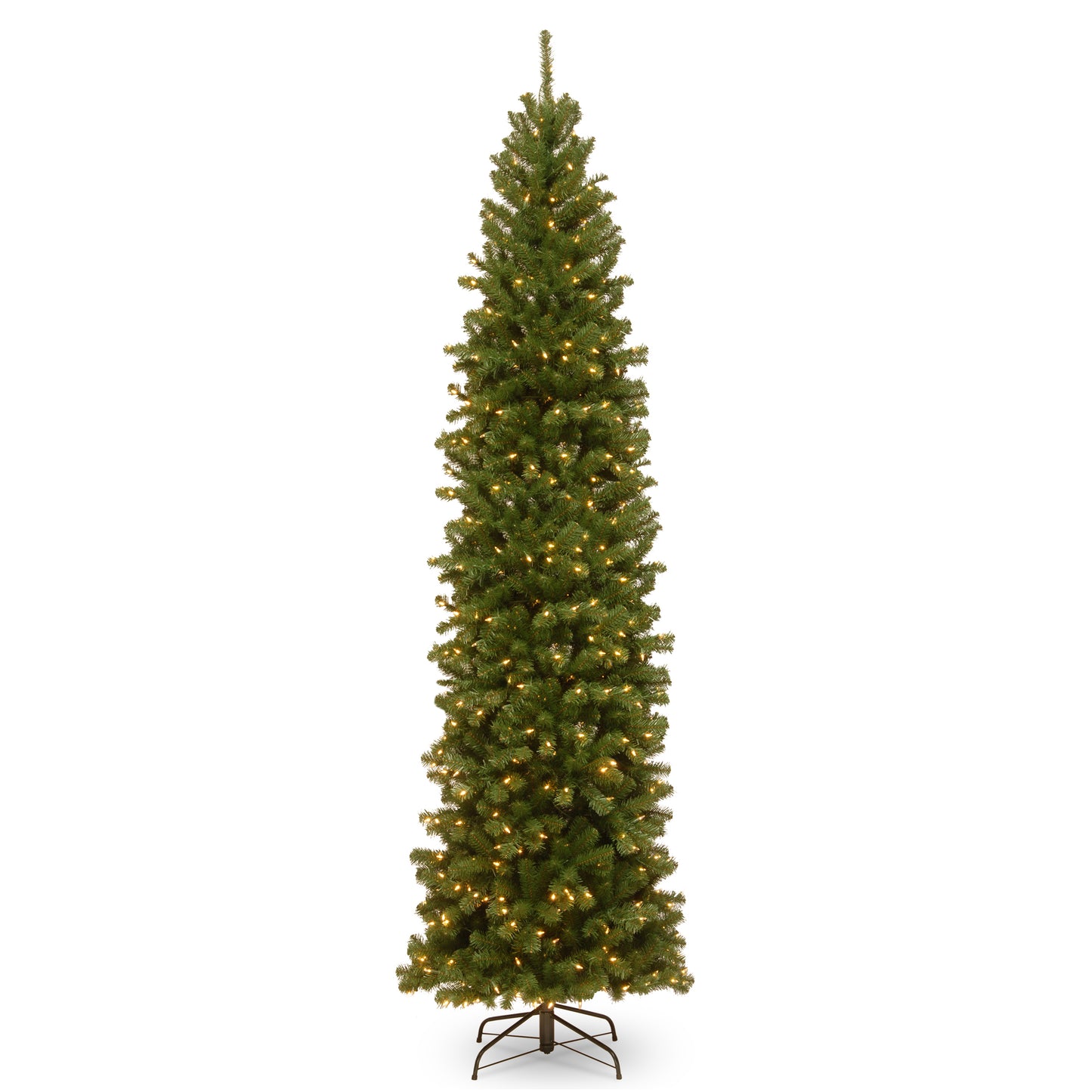 10 ft. Pre-Lit North Valley Spruce Pencil Slim Tree with Clear Lights