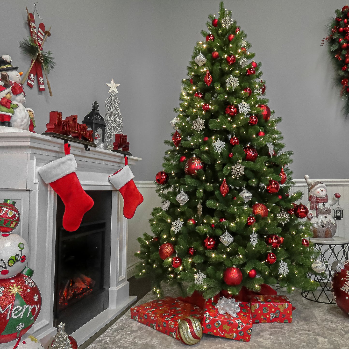 6.5 ft. Pre-Lit Downswept Douglas Fir Tree with Dual Color LED Lights