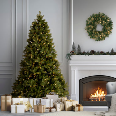 6.5 ft. Pre-Lit Downswept Douglas Fir Tree with Dual Color LED Lights