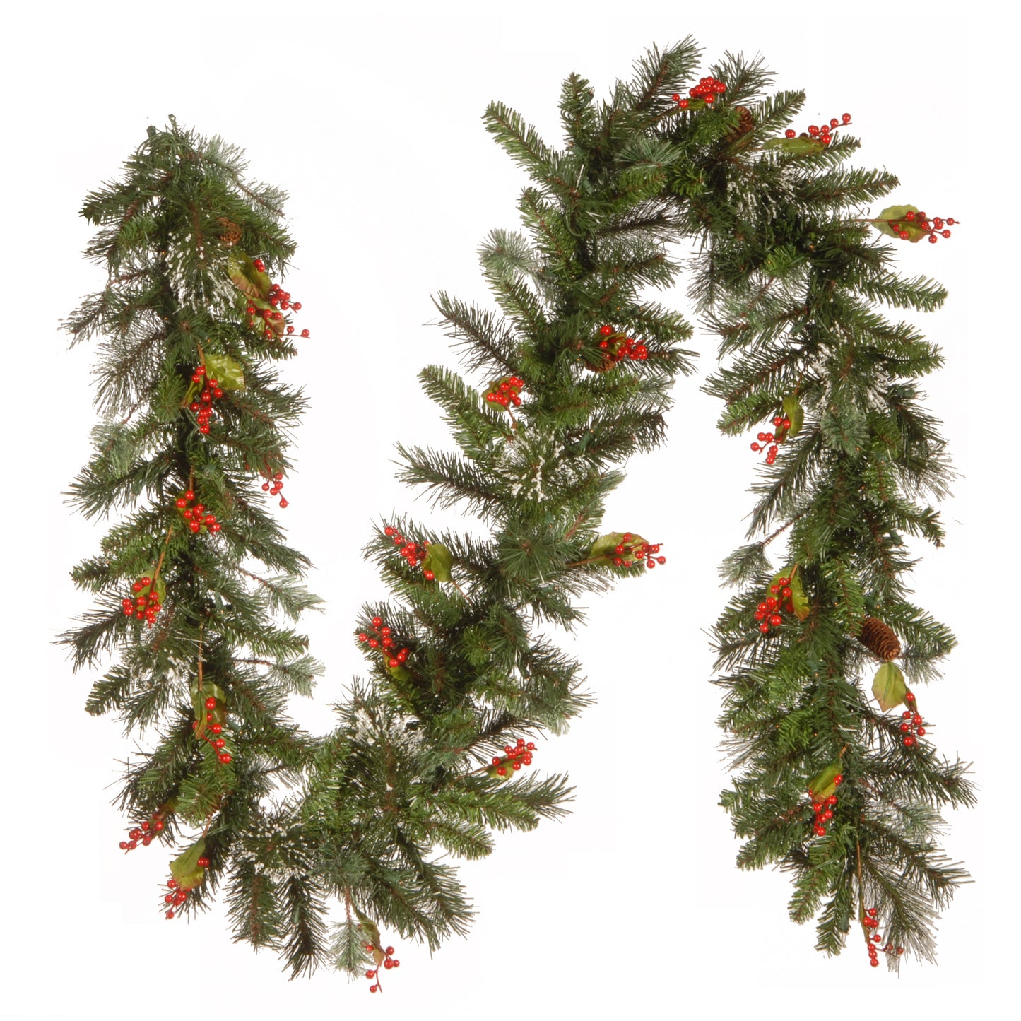 9 ft. Pre-Lit Wintry Pine Garland with Clear Lights, Plug-In