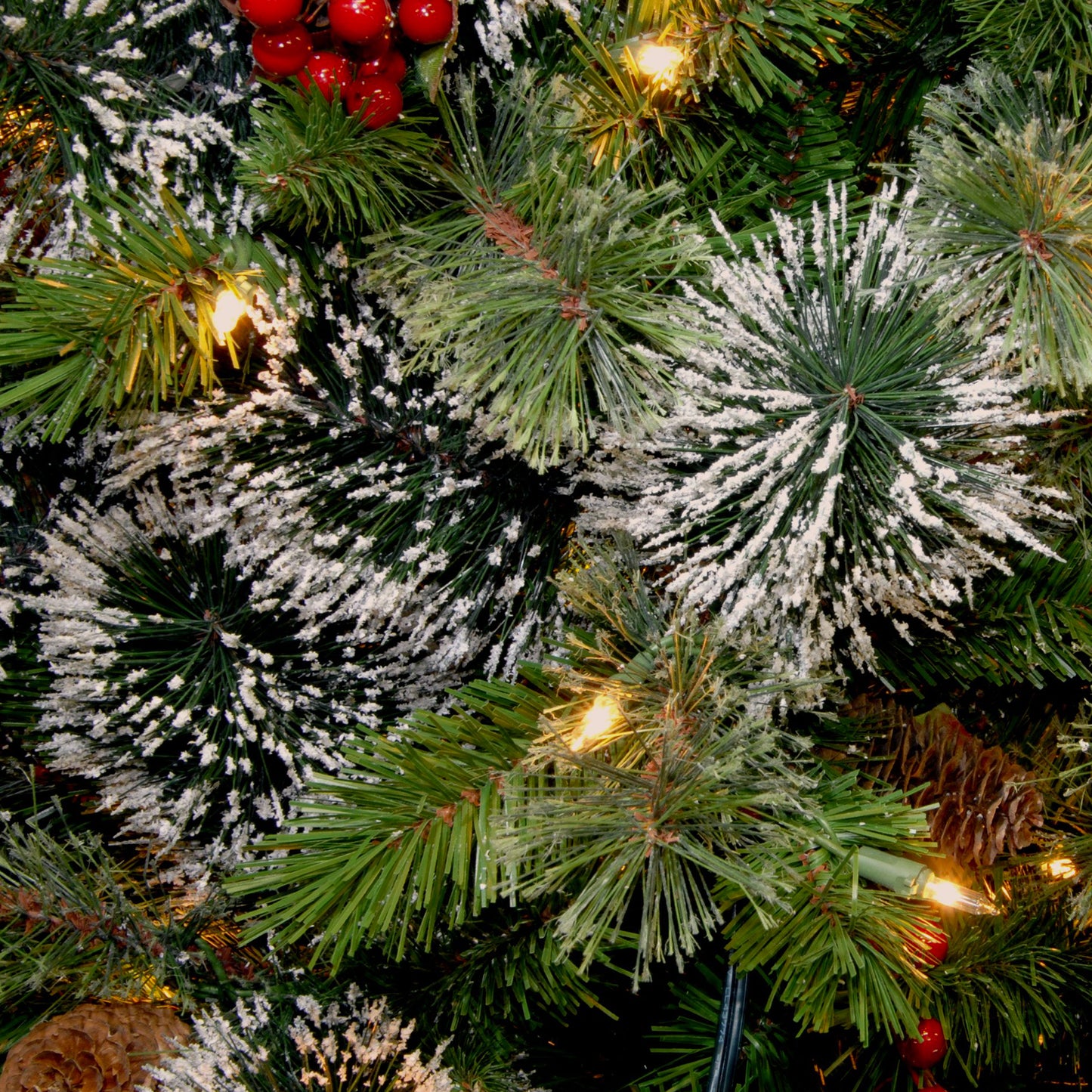 24 in. Pre-Lit Wintry Pine Wreath with LED Lights