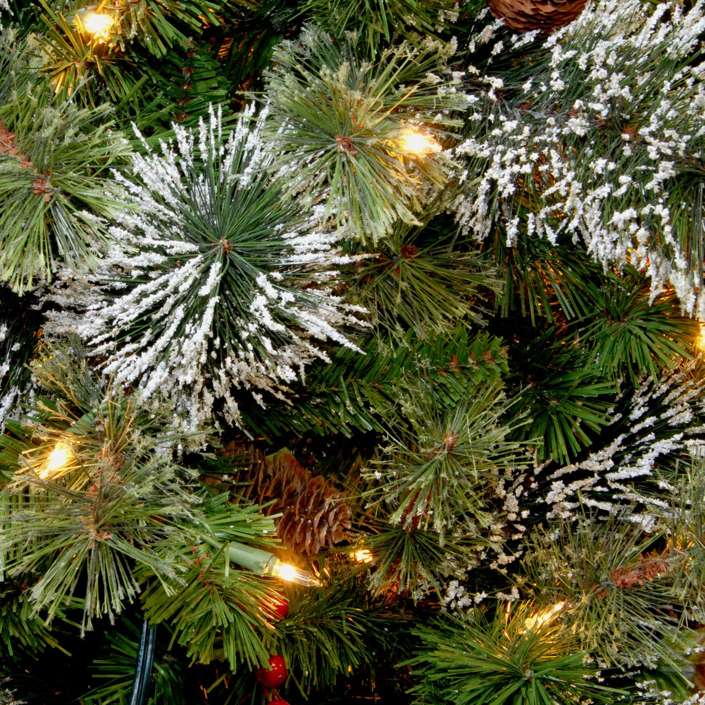 24 in. Pre-Lit Wintry Pine Wreath with LED Lights