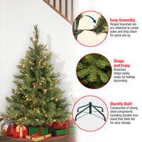 4.5 ft. Pre-Lit Carolina Pine Tree with Clear Lights