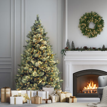 7.5 ft. Pre-Lit Carolina Pine Tree with 750 Clear Lights