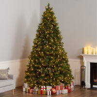 9 ft. Pre-Lit Carolina Pine Tree with Clear Lights with 900 Clear Lights