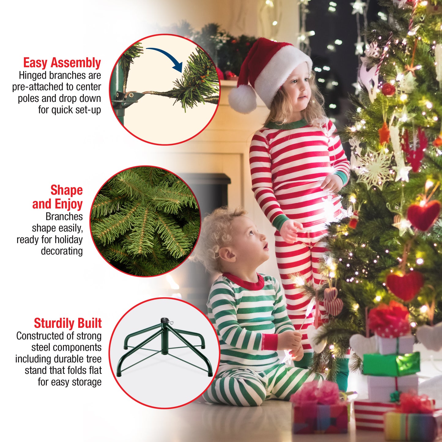 9 ft. Pre-Lit Carolina Pine Tree with Clear Lights with 900 Clear Lights