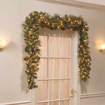 9 ft. Carolina Pine Garland with Clear Lights