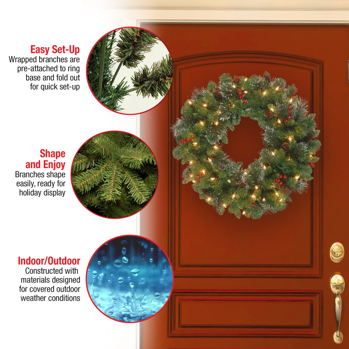 24in. Crestwood(R) Spruce Wreath with Clear Lights