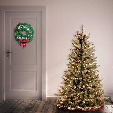 4.5 ft. Pre-Lit Dunhill Fir Slim Tree with Clear Lights, Plug-In