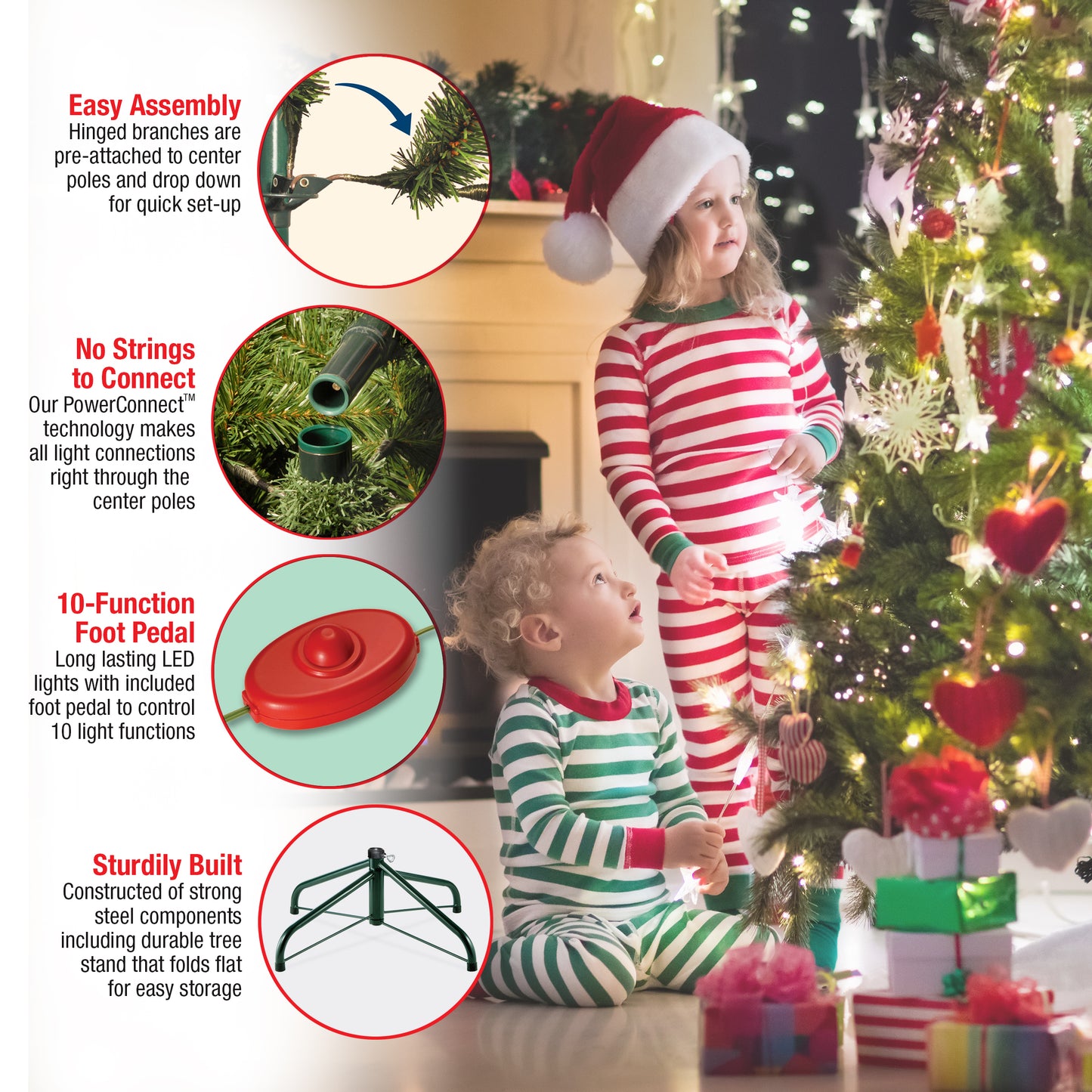 9 ft. Pre-Lit Dunhill Fir Tree with PowerConnect  Dual Color LED Lights