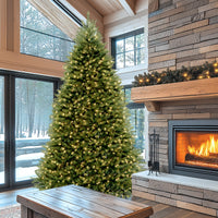 9 ft. Pre-Lit Dunhill Fir Tree with PowerConnect  Dual Color LED Lights