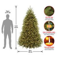 7.5 ft. Pre-Lit Dunhill Fir Tree with PowerConnect Dual Color LED Lights