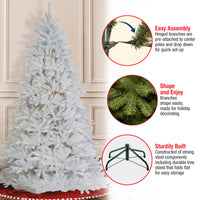 6.5 ft. Pre-Lit Dunhill Fir White Tree with Clear Lights