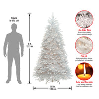 7 ft. Pre-Lit Dunhill Fir White Tree with Clear Lights