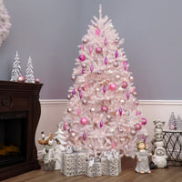 7.5 ft. Pre-Lit Dunhill Fir White Tree with Clear Lights