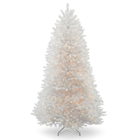 9 ft. Pre-Lit Dunhill Fir White Tree with Clear Lights