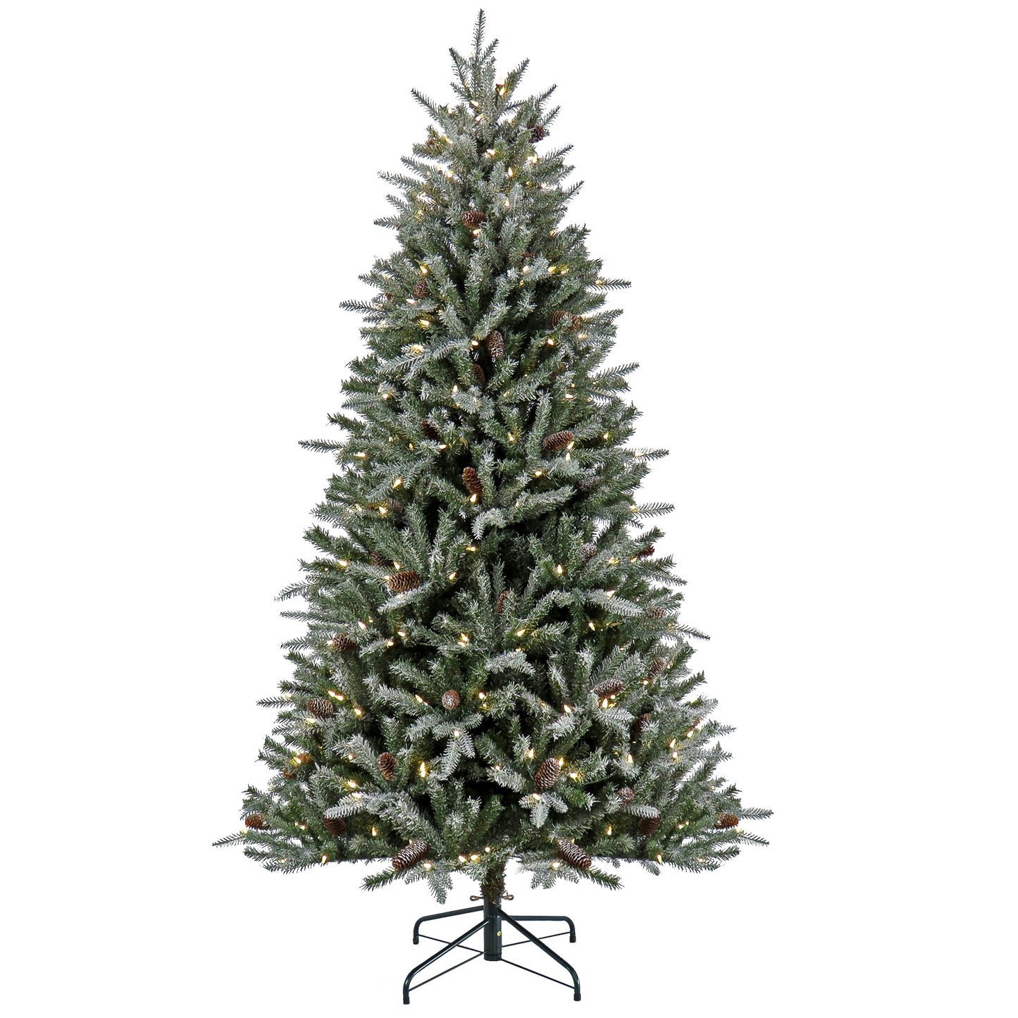 7 ft. Pre-Lit Snowy Olallie Pine Tree with LED Lights, Plug-In