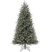 7 ft. Pre-Lit Snowy Olallie Pine Tree with LED Lights, Plug-In
