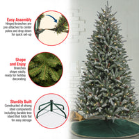 7 ft. Pre-Lit Snowy Olallie Pine Tree with LED Lights, Plug-In