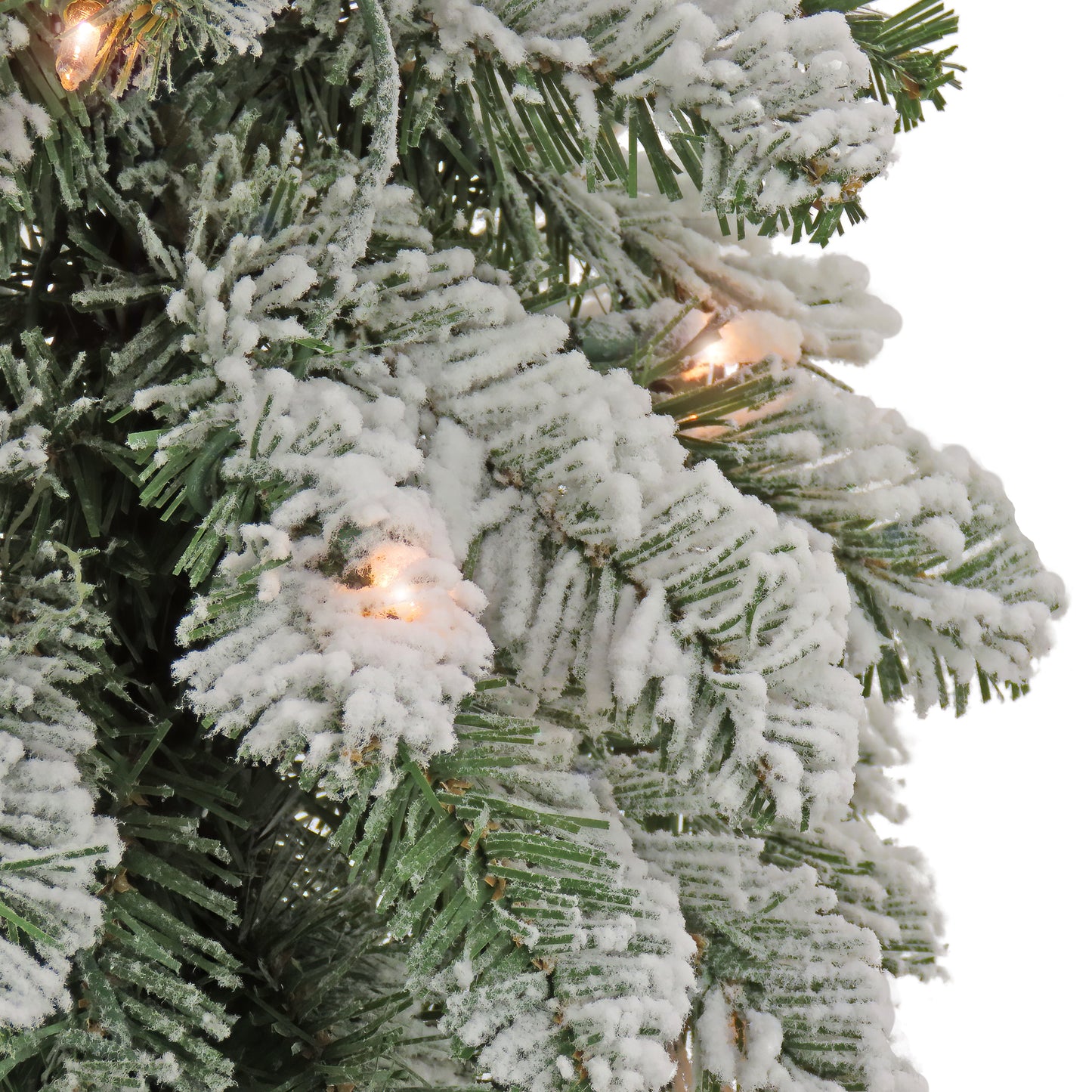 3 ft. Pre-Lit Snowy Downswept Forestree Tree with Clear Lights