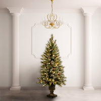 4 ft. Pre-Lit Glittery Bristle Tree with Warm White LED Lights, Plug-In
