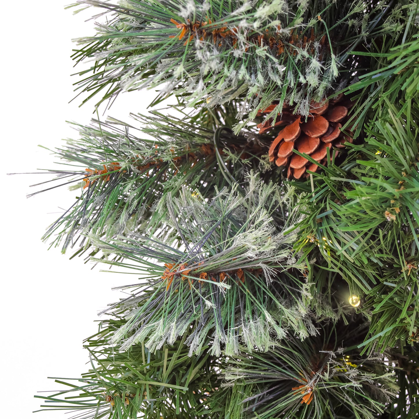 30 in. Pre-Lit Glistening Pine Wreath with LED Lights