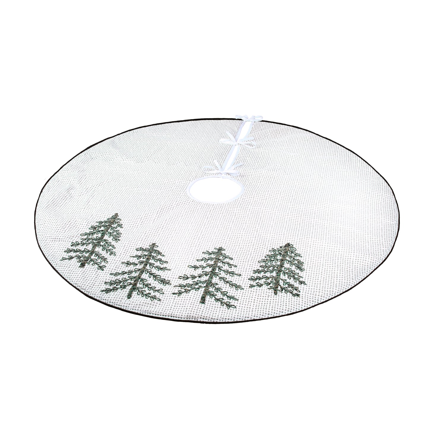 52 in. HGTV Home Collection Embroidered Evergreens Tree Skirt