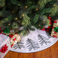 52 in. HGTV Home Collection Embroidered Evergreens Tree Skirt