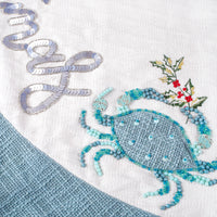 52 in. HGTV Home Collection Embroidered Coastal Colors Tree Skirt