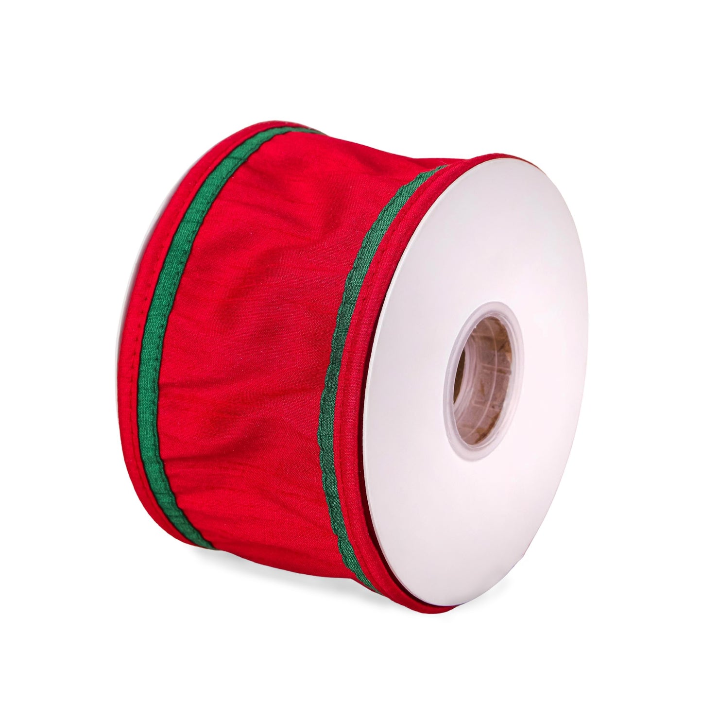 3 in. HGTV Home Collection Dupioni Double-Sided Ribbon, Red & Green