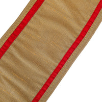 3 in. HGTV Home Collection Dupioni Double-Sided Ribbon, Gold & Red