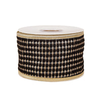 3 in. HGTV Home Collection Carmel Jacquard Double-Sided Ribbon, Black