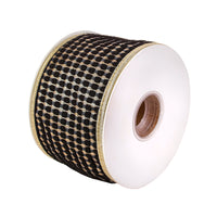 3 in. HGTV Home Collection Carmel Jacquard Double-Sided Ribbon, Black